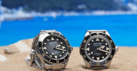 Eberhard Scafograf 200 MCMLIX Brings Heritage Diving Into a 39mm Case Eberhard Scafograf 200 MCMLIX dive watch with vintage-style dial and stainless steel bracelet