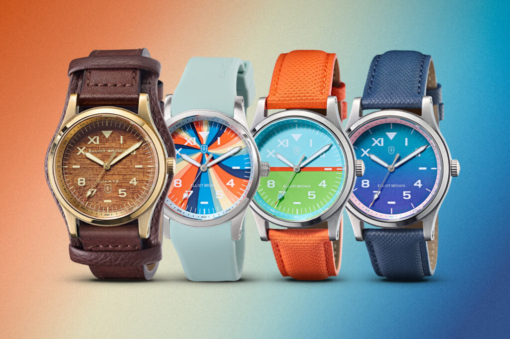 Elliot Brown’s Arne Cali Field Watches Bring a West Coast Mood to a British Tool Watch Elliot Brown Arne Cali limited edition field watches with colourful California dials
