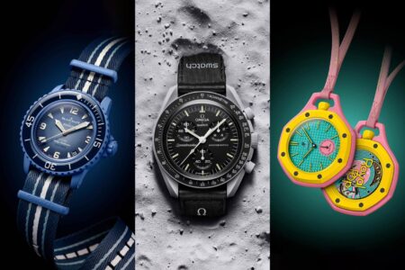 The Swatch Collaborations That Rewired Modern Watch Hype Colourful Swatch collaboration watches arranged together with Bioceramic cases