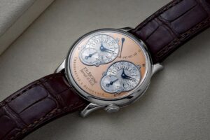 F.P. Journe Chronomètre à Résonance 022/99R with pink gold dial and platinum case