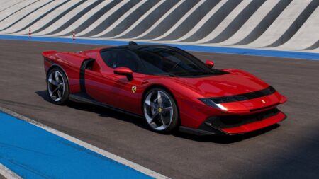 Ferrari’s 849 Testarossa Nearly Made Pop-Up Headlights Cool Again Ferrari 849 Testarossa front end with slim black light bar inspired by classic pop-up headlights