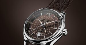Frederique Constant Brings a GMT Function to the 2026 Classics Runabout Frederique Constant Classics Runabout Automatic GMT 2026 with blue and brown Riva-inspired dials