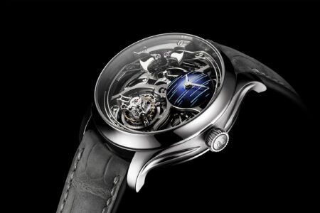 H. Moser Endeavour Minute Repeater Cylindrical Tourbillon Skeleton Cosmic Rain with aventurine dial