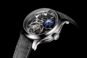 H. Moser Endeavour Minute Repeater Cylindrical Tourbillon Skeleton Cosmic Rain with blue aventurine and mother-of-pearl dial