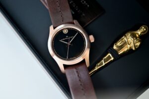 Hamilton’s Khaki Field Auto The Odyssey Turns a Bronze Age Epic Into a Field Watch Hamilton Khaki Field Auto The Odyssey Limited Edition bronze watch with black textured dial and brown leather strap