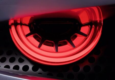 Hennessey Project Overlord teaser showing a single round taillight