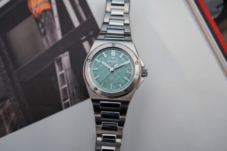 IWC Brings a Pool Dial to the Ingenieur Automatic 35 IWC Ingenieur Automatic 35 Pool with aqua dial and integrated steel bracelet