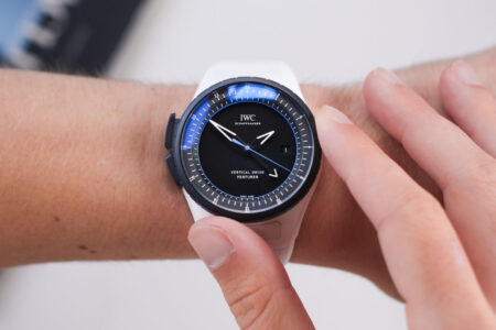 IWC Pilot’s Venturer Vertical Drive Brings the Pilot’s Watch Into Orbit IWC Pilot’s Venturer Vertical Drive watch in white ceramic with black dial and blue accents