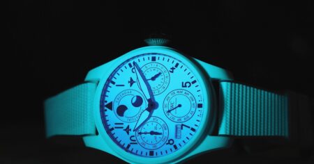 IWC Big Pilot Perpetual Calendar Ceralume Puts the Glow on the Case IWC Big Pilot’s Watch Perpetual Calendar Ceralume with luminous white case, dial and strap