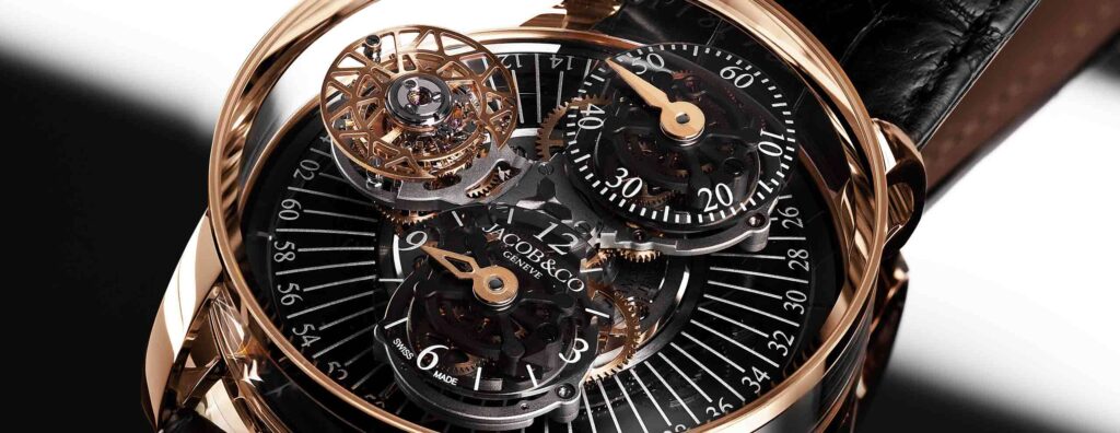 Jacob & Co. Astronomia Régulateur in rose gold with black dial and orbital tourbillon movement