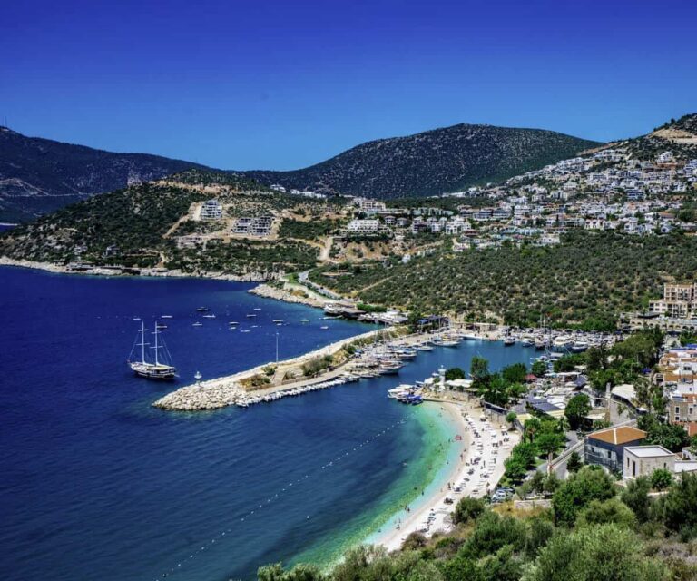 Why Kalkan Keeps Drawing Travellers Back to Turkey’s Turquoise Coast Hillside villas overlooking Kalkan old town and harbour on Turkey’s Turquoise Coast