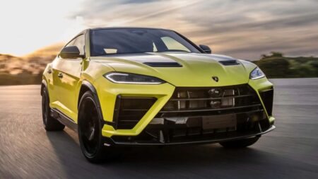 Lamborghini’s Fourth Model Line Is Taking Shape as a Hybrid 2+2 GT Lamborghini hybrid 2+2 GT concept silhouette on a dark studio background