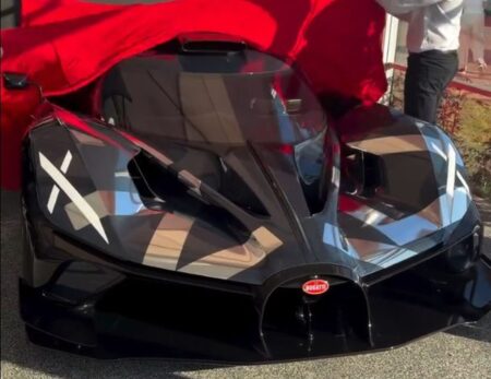 Lanzante Makes the Bugatti Bolide Road Legal for Goodwood Road legal Bugatti Bolide by Lanzante displayed at Goodwood with exposed carbon fibre bodywork