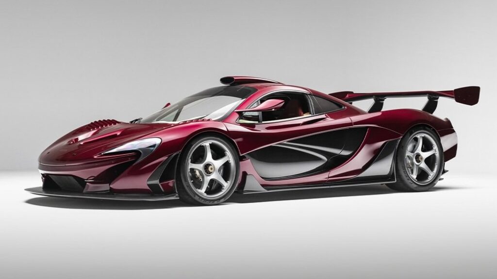 Burgundy Lanzante McLaren P1 GT with bespoke carbon fibre bodywork