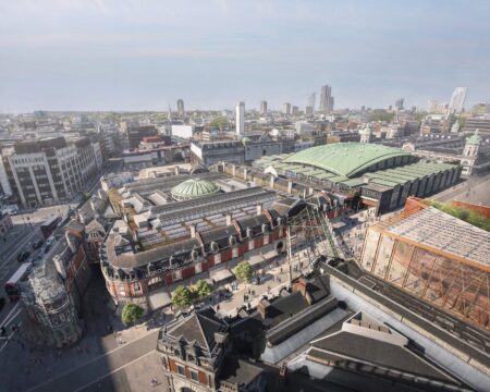 Restored Victorian market hall at Smithfield imagined with lively dining spaces inside London Museum