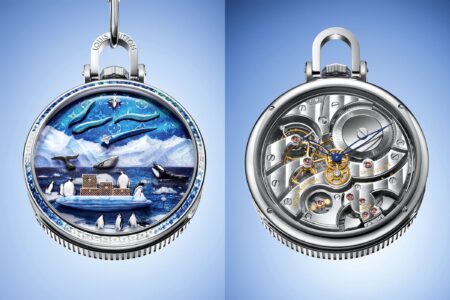 Louis Vuitton Escale en Alaska pocket watch with animated glacier enamel dial