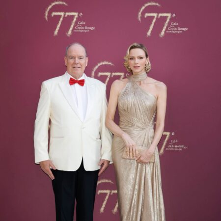 Prince Albert II and Princess Charlène attending the Monaco Red Cross Gala at Sporting Monte-Carlo