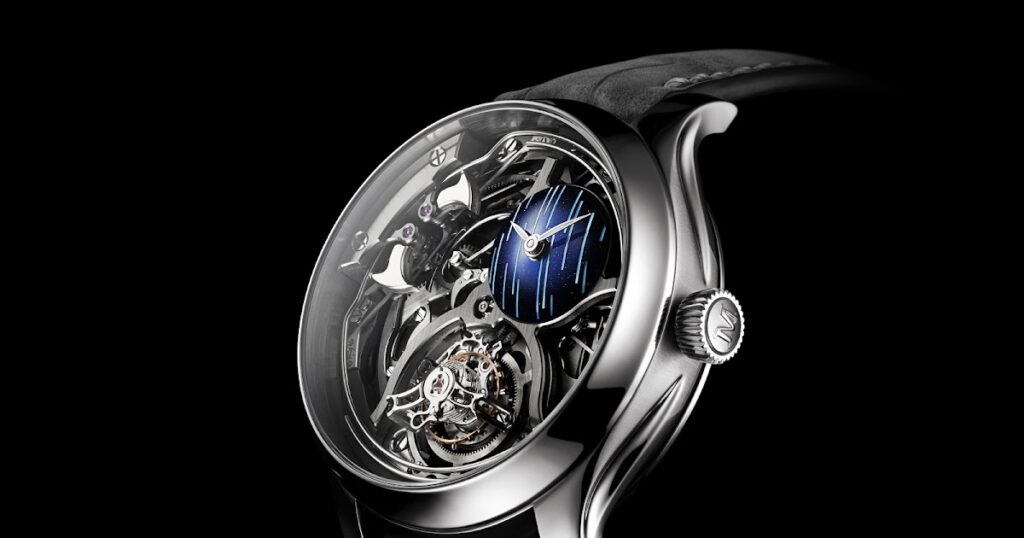 H. Moser & Cie. Gives the Endeavour a Cosmic Rain Skeleton Treatment H. Moser Endeavour Minute Repeater Cylindrical Tourbillon Skeleton Cosmic Rain watch