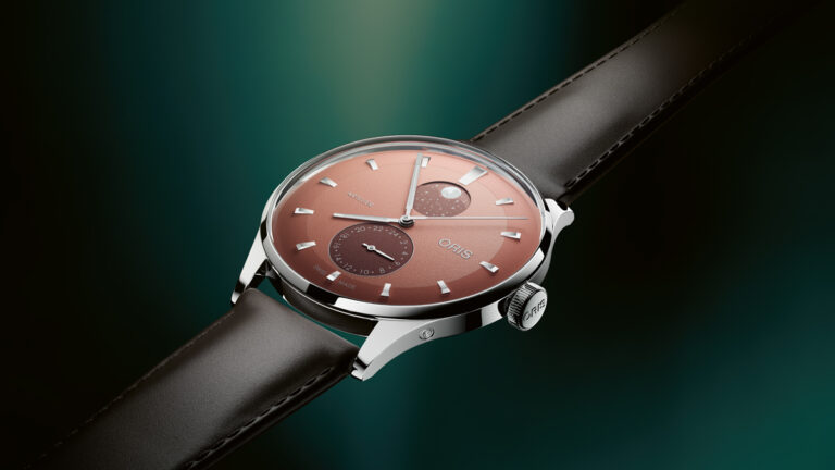 Oris Artelier Complication watch with moon phase and 24-hour second time zone dial