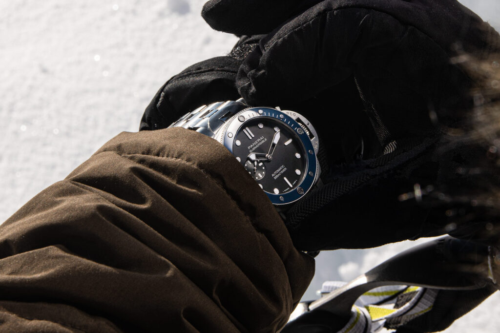 Panerai Gives the 44mm Submersible Its First Steel Bracelet Panerai Submersible PAM01756 44mm stainless steel dive watch on bracelet
