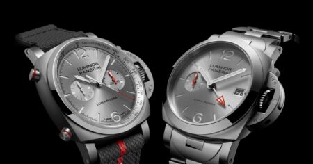Panerai Adds Chronograph and GMT Firepower to the Luminor Luna Rossa Line Panerai Luminor Luna Rossa Chronograph PAM01768 and GMT PAM01791 watches