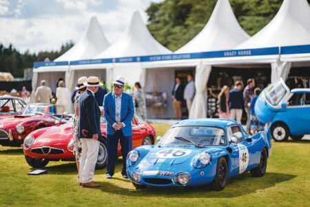 Collector cars displayed on the lawns at Salon Privé at Blenheim Palace