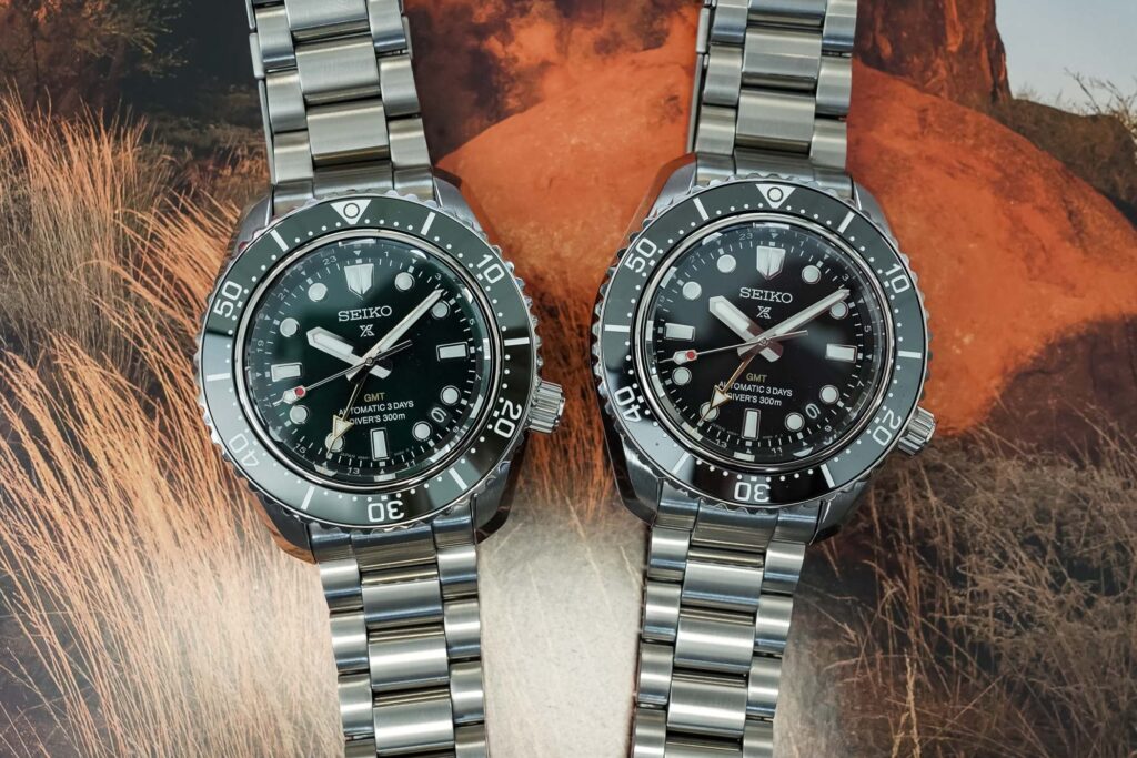 Seiko Sharpens the Prospex 1968 Heritage Diver’s GMT in Black and Green Seiko Prospex 1968 Heritage Diver’s GMT HBC001 and HBC002 watches in black and green