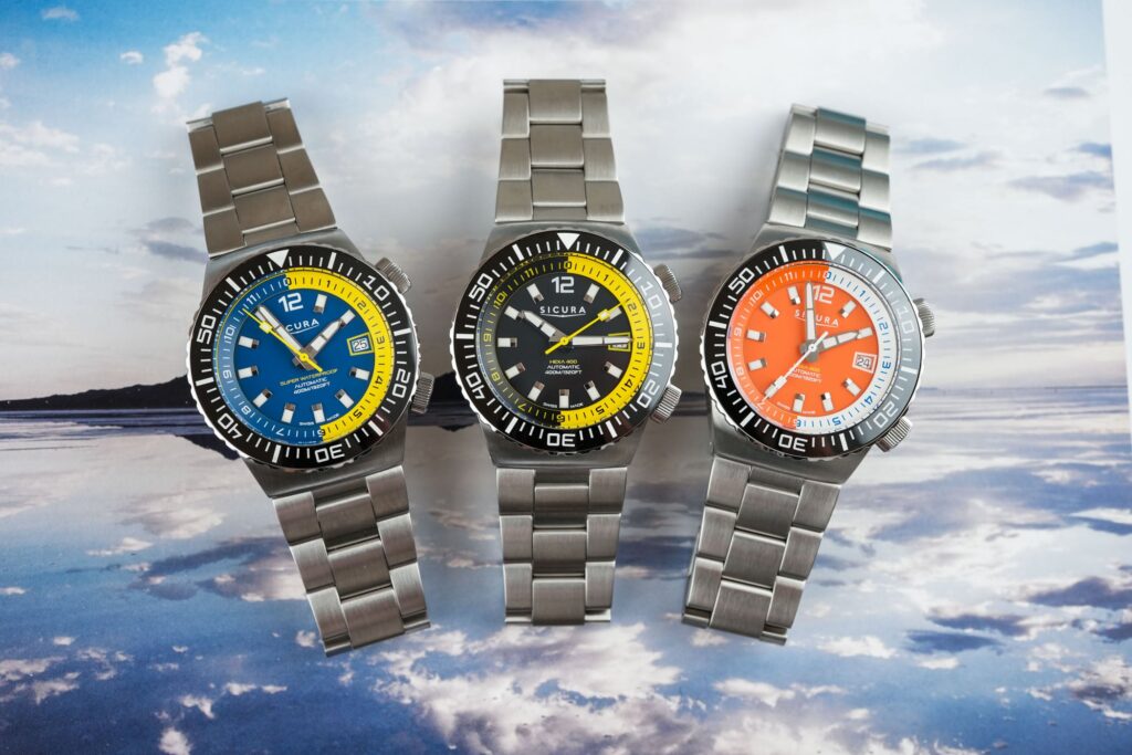 Sicura Hexa 400 Brings a Grenchen Dive Watch Name Back Into Play Sicura Hexa 400 dive watch with hexagonal steel case and dual crowns