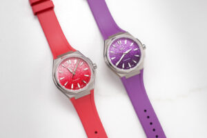 Christopher Ward Gives The Twelve 36 Ti a Sugar Rush Christopher Ward Twelve Pick ’N’ Mix watches with candy-coloured textured gradient dials