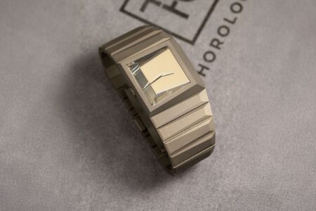 Toledano and Chan The Breutalist titanium watch with mirror dial and faceted sapphire crystal