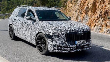 Audi Q9 Horch Prototype Signals a New Maybach GLS Rival Camouflaged Audi Q9 Horch prototype testing on public roads