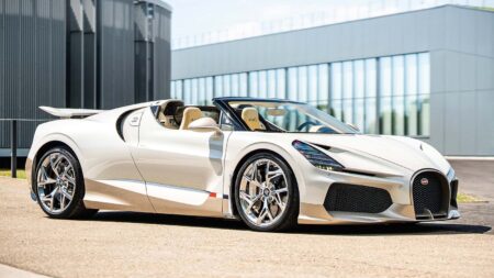 Bugatti’s Final Mistral Closes the W16 Chapter Final Bugatti Mistral The Last of Its Kind in Pearl and Sparkle two-tone finish