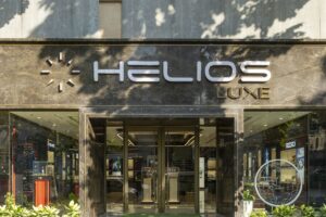 Helios Luxe luxury watch boutique interior in India with display cases and modern retail lighting