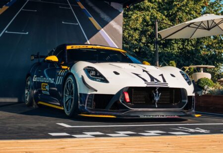 Maserati Project GT4 Turns the GranTurismo Into a 700 HP Track Weapon Maserati Project GT4 race car with Trident livery at Goodwood