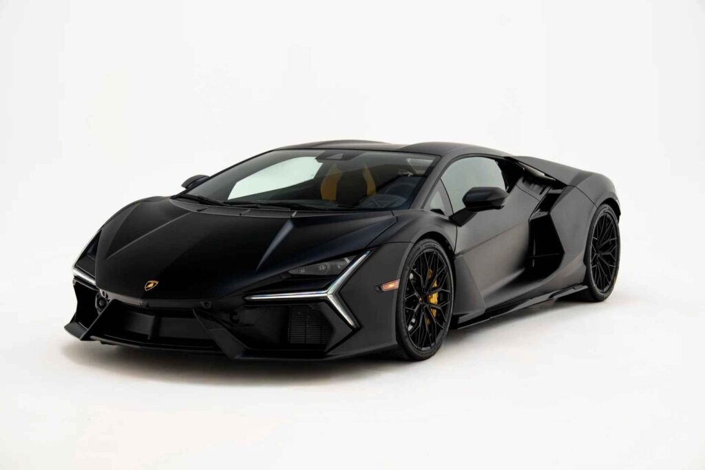 Nero Nemesis Lamborghini Revuelto with yellow brake calipers