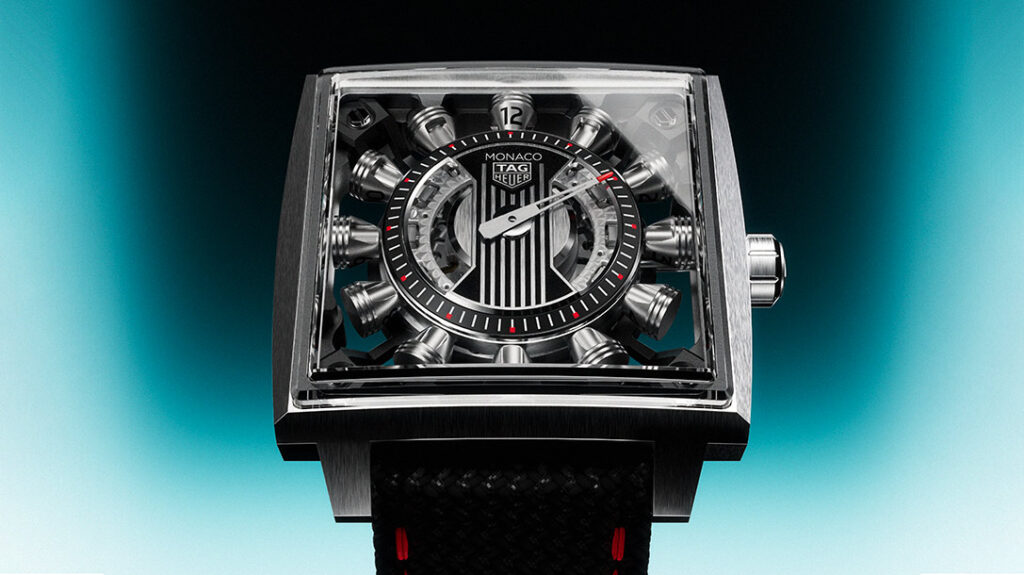 TAG Heuer Monaco Speed 12 brings engine theatre to the square case TAG Heuer Monaco Speed 12 limited edition watch with piston hour display