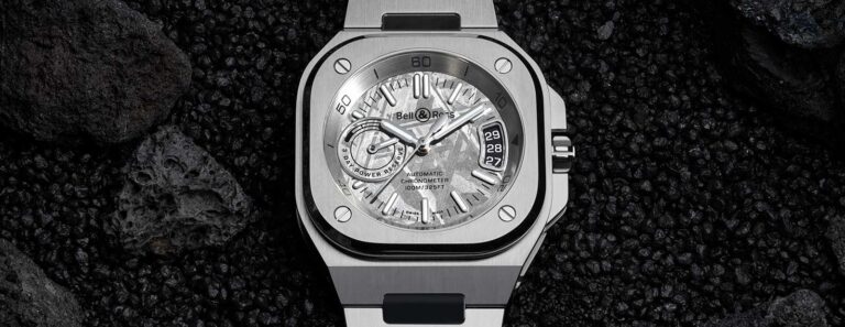 Bell & Ross Gives the BR-X5 a 4.5 Billion Year Dial Bell & Ross BR-X5 Meteorite watch with grey meteorite dial on steel bracelet