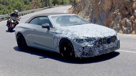 Mercedes-AMG CLE 63 Cabriolet Prototype Hints at V8 Power Camouflaged Mercedes-AMG CLE 63 Cabriolet prototype testing on the road