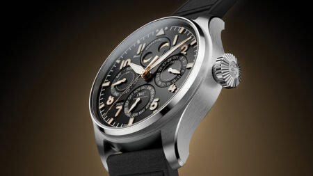 IWC Marks Mercedes-Benz’s 140th Year With a Smarter Big Pilot Perpetual Calendar IWC Big Pilot’s Watch Perpetual Calendar ProSet 140 Years Mercedes-Benz with black dial and stainless steel case