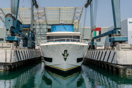 Gulf Craft’s Nomad 70 Takes to the Water in the UAE Gulf Craft Nomad 70 long-range cruiser on the water