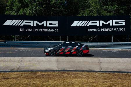 Mercedes-AMG CLA 45 claims a Nürburgring benchmark for electric performance saloons Mercedes-AMG CLA 45 4MATIC+ driving on the Nürburgring-Nordschleife