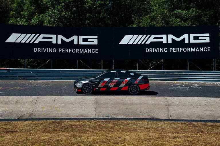 Mercedes-AMG CLA 45 claims a Nürburgring benchmark for electric performance saloons Mercedes-AMG CLA 45 4MATIC+ driving on the Nürburgring-Nordschleife