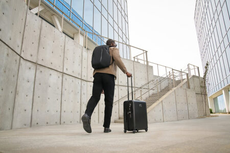 TUMI Axis Brings Soft Technical Minimalism to the Everyday Bag TUMI Axis backpack in black lightweight nylon with minimalist technical styling
