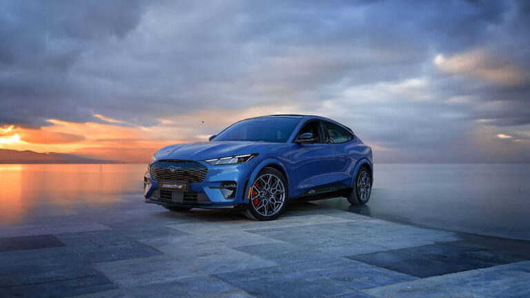 Ford Mustang Mach-E GT electric SUV on an open road