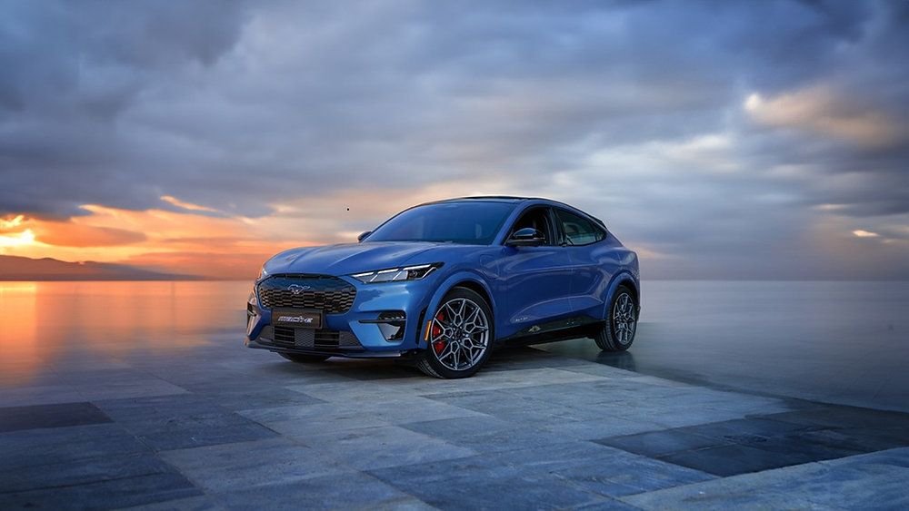 Ford Mustang Mach-E GT electric SUV on an open road