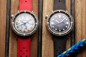 Albishorn Gives the Marinagraph a Sharper Classic Turn Albishorn Marinagraph Classic and Classic Fumé regatta chronographs with black and white dials