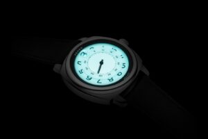 Fears Brunswick 40.5 Jump Hour Ultimus with luminous ceramic dial and cushion steel case