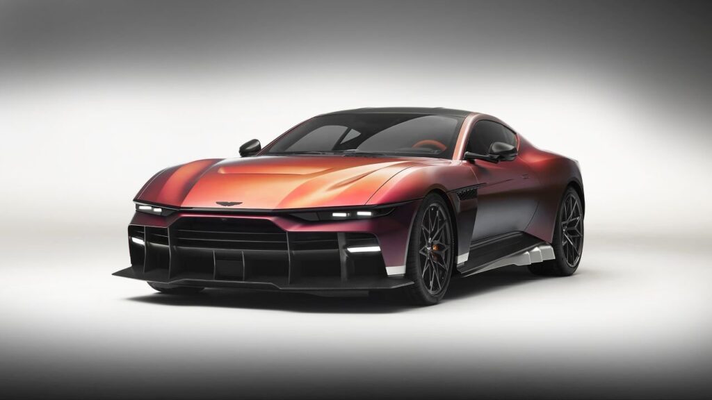 Aston Martin Valen brings 838 hp to the front-engined V12 era Aston Martin Valen front-engined V12 grand tourer with sharp LED headlights and carbon-fibre bodywork