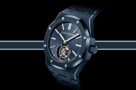 Audemars Piguet Brings Full Bleu Nuit Ceramic to the Royal Oak Flying Tourbillon Audemars Piguet Royal Oak Selfwinding Flying Tourbillon in Bleu Nuit Nuage 50 ceramic