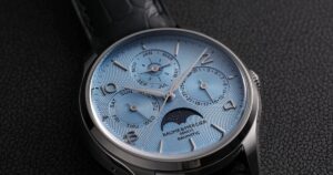 Baume & Mercier Clifton Baumatic Perpetual Calendar 40mm with ice-blue guilloché dial